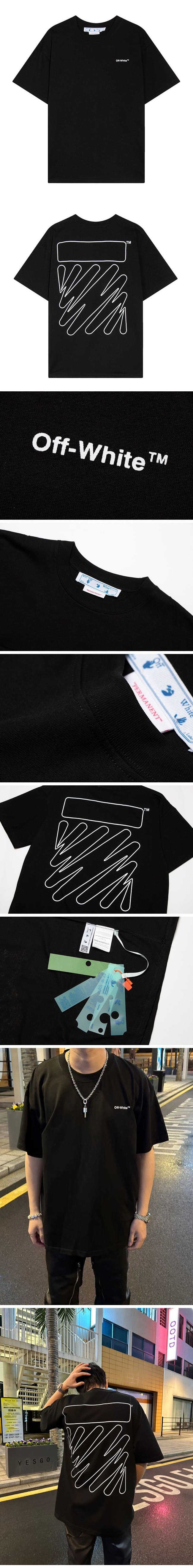 Off-White Wave Outline Diag Tee Black オフホワイト ウェーブ アウトライン ダイアグ Tシャツ ブラック