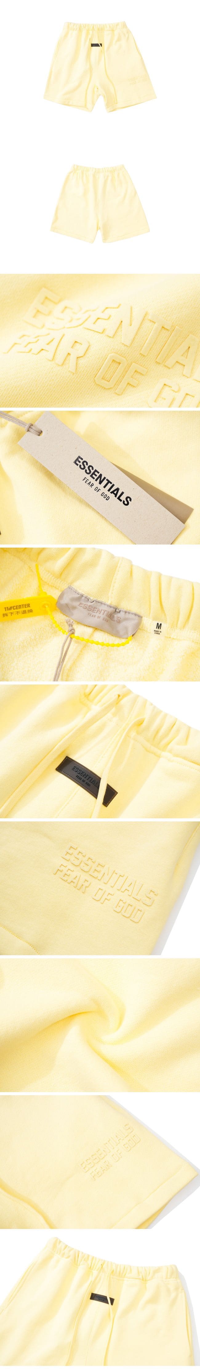 Fear of God Essentials Logo Sweat Shorts naive yellow フィアオブゴッド エッセンシャル ロゴ スウェット ハーフパンツ ナイーブイエロー