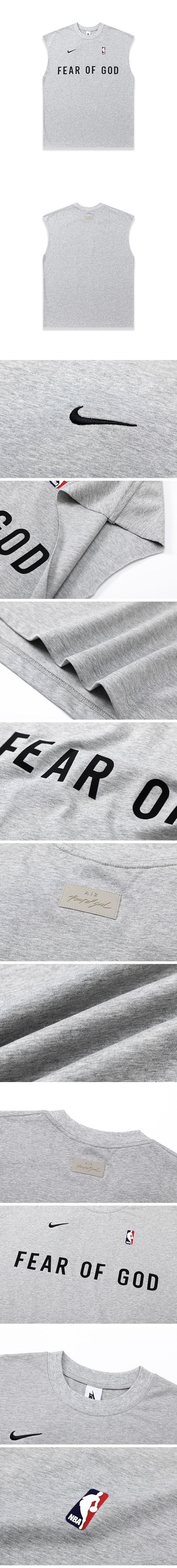 Fear of God x Nike x NBA Sleeveless Shirt Grey フィアオブゴッド x ナイキ x NBA ノースリーブシャツ グレー