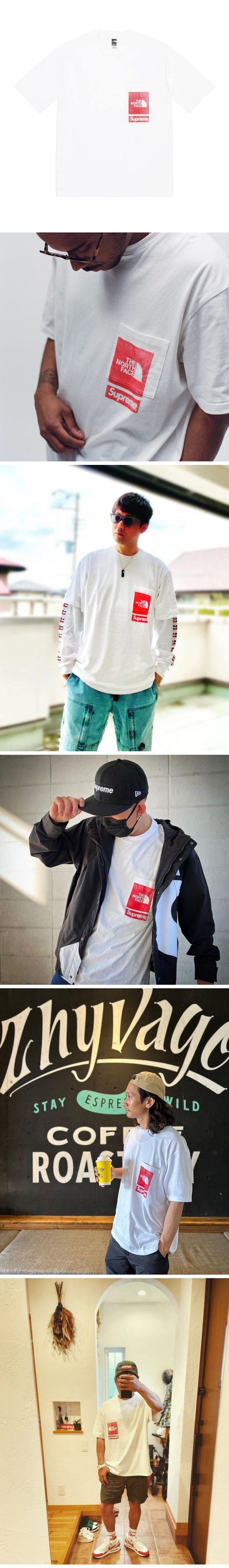 Supreme x The North Face 23SS Printed Pocket Tee White シュプリーム ザ ノース フェイス プリンティド ポケット Tシャツ ホワイト