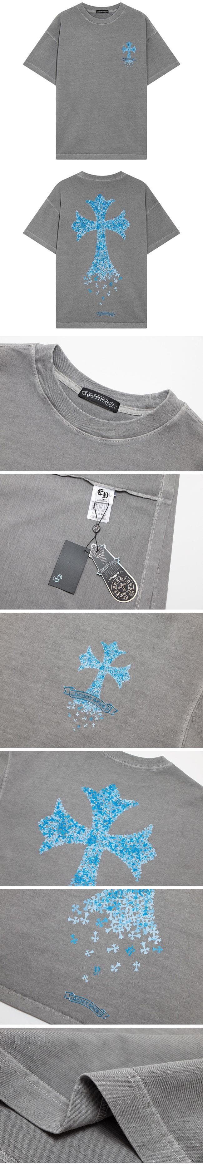 Chrome Hearts 23ss Blue Cross Print T-Shirt クロムハーツ 23ss バック ブルー プリント Tシャツ グレー