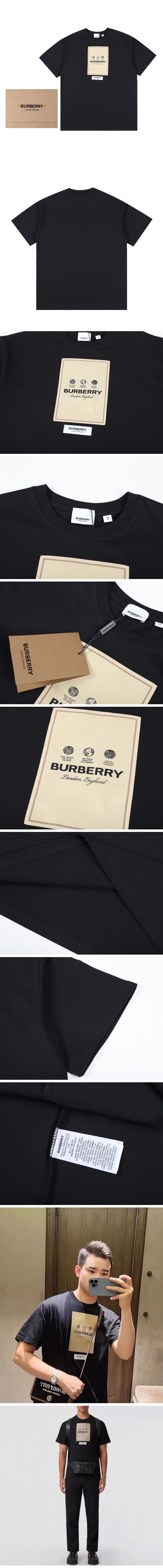 Burberry Sergio Label Logo Tee バーバリー セルジオ ラベル ロゴ Tシャツ ブラック