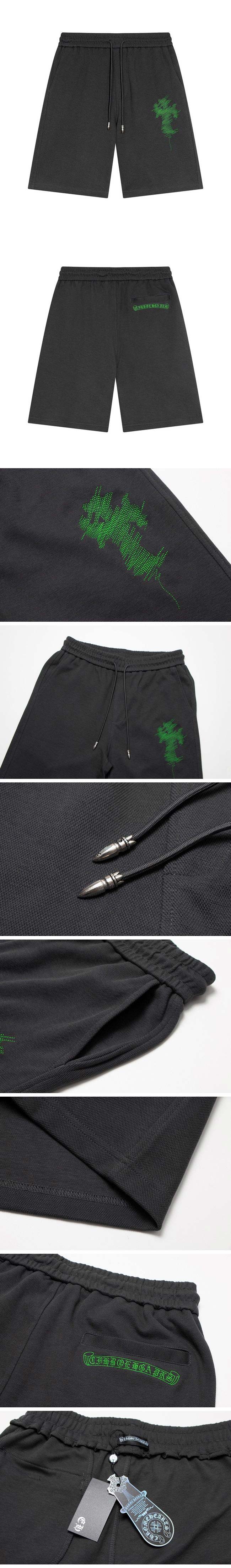 Chrome Hearts Green Logo Half Pants クロムハーツ グリーンロゴ ハーフ パンツ グレー