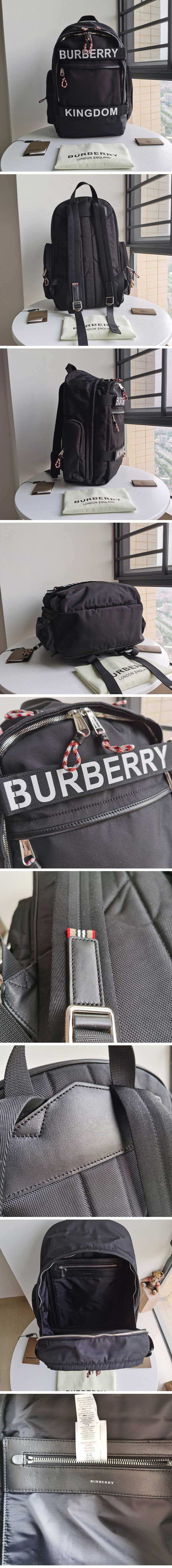 Burberry Black Canvas Backpac バーバリー ブラック キャンバス バックパック【N級】
