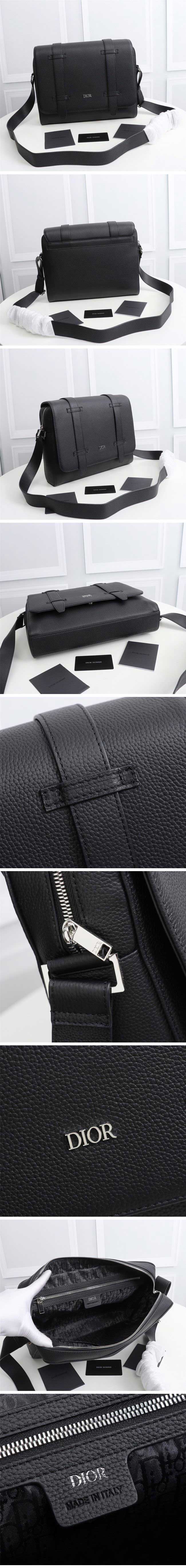 Dior Grained Calfskin Messenger Bag ディオール グレインドカーフスキン メッセンジャー バッグ【N級】