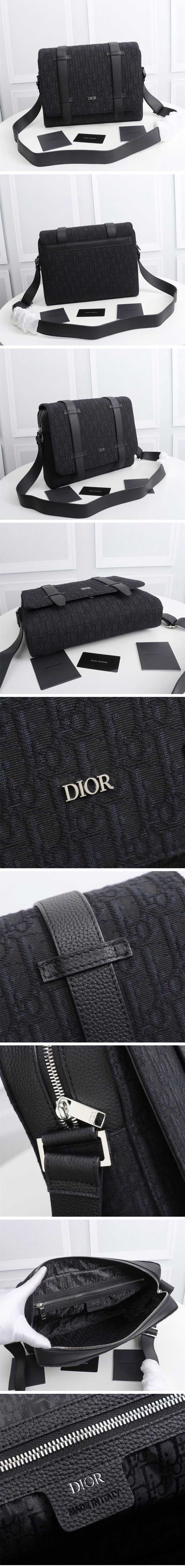 Dior Oblique Jacquard Messenger Bag Black ディオール オブリーク ジャカード メッセンジャー バッグ ブラック【N級】