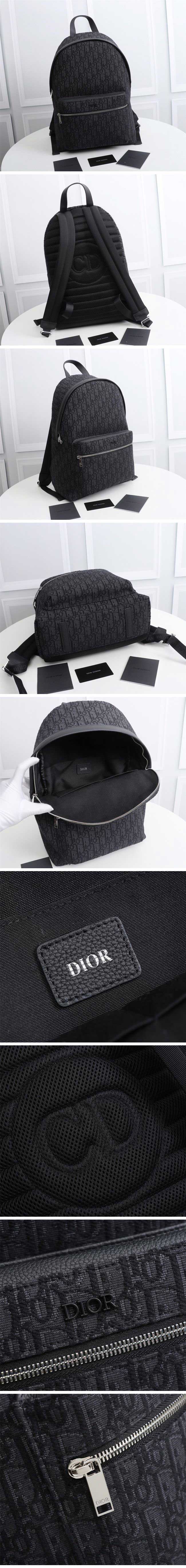 Dior Oblique Jacquard Canvas Backpac Black ディオール オブリーク ジャカード キャンバス バックパック ブラック【N級】