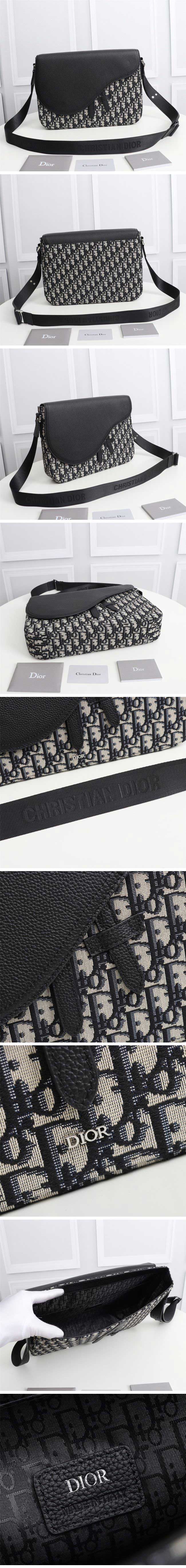 Dior Saddle Messenger Bag Oblique Jacquard & Grained Calfskin ディオール サドル メッセンジャーバッグ オブリーク ジャカード グレインドカーフスキン【N級】