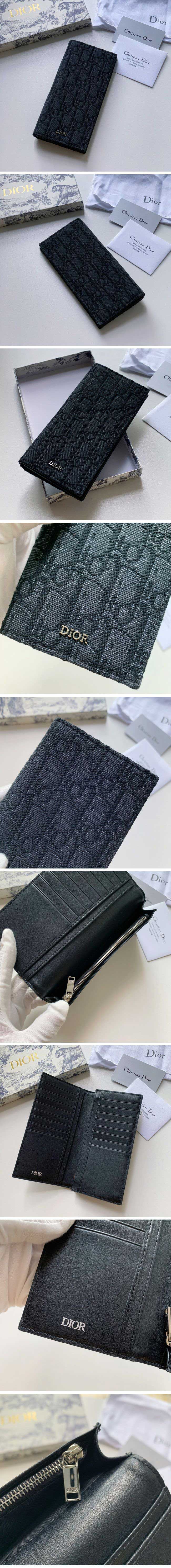 Dior Wallet Oblique Jacquard Black ディオール ウォレット オブリーク ジャカード ブラック 長財布【N級】