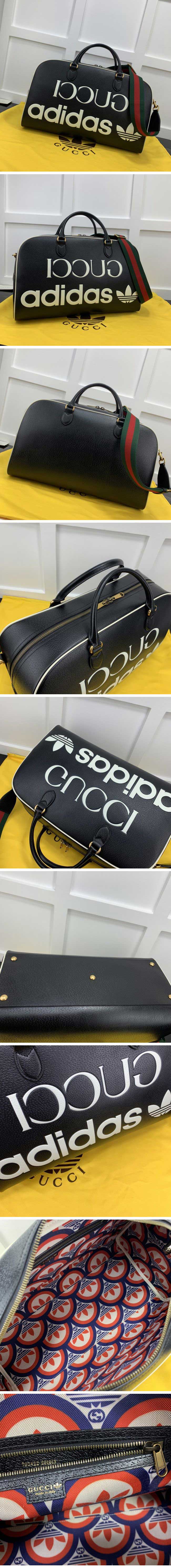 Gucci x Adidas Print Travel Bag Large Black グッチ x アディダス プリント トラベルバッグ ラージ ブラック【N級】