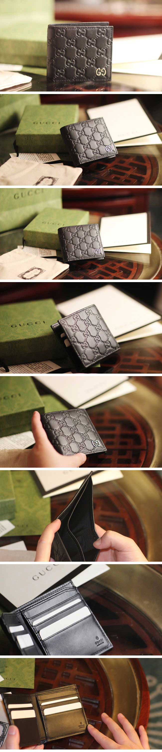 Gucci Wallet Signature Leather グッチ ウォレット シグネチャー レザー 二つ折り財布【N級】