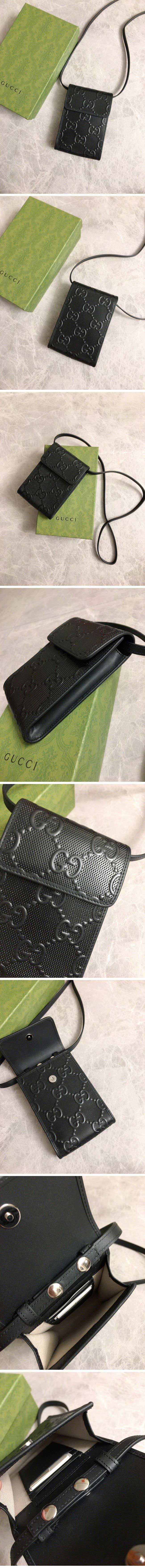 Gucci Shoulder Mini Bag Embossment GG Spureme グッチ ショルダー ミニ バッグ エンボス GGスプリーム【N級】