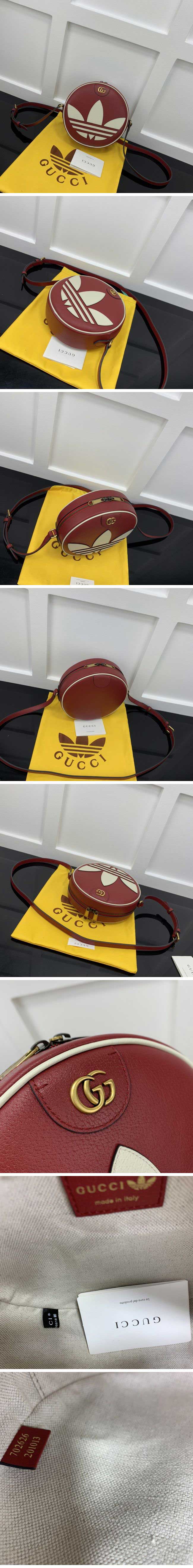 Gucci x Adidas Circle Shoulder Bag Red グッチ サークル ショルダー バッグ レッド【N級】