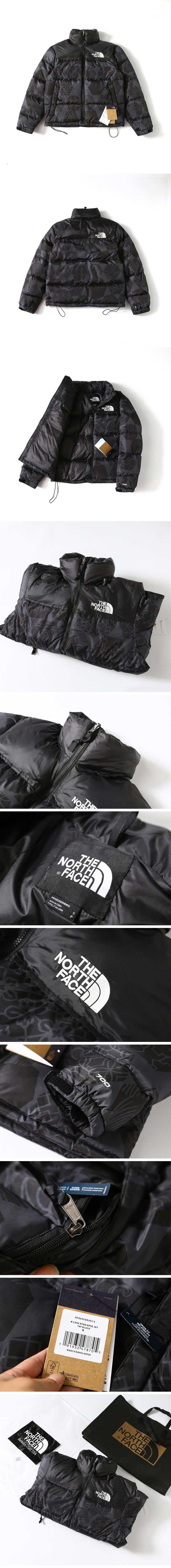 The North Face Black Printed 1996 Retro Nuptse 700 Down Jacket ザノースフェイス ブラック プリント 1996 レトロ ヌプシ 700 ダウン ジャケット