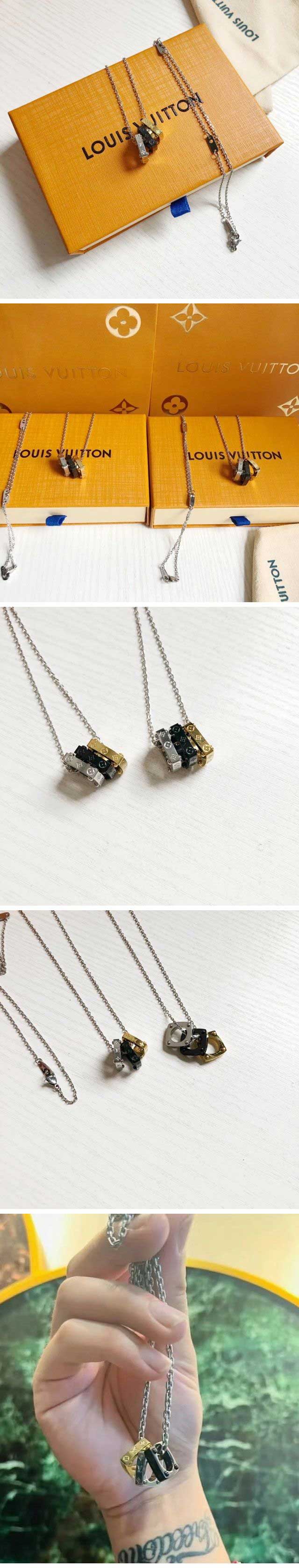 Louis Vuitton Monogram Bold Dlock Design Necklace ルイヴィトン モノグラム ボールド ブロック デザイン ネックレス