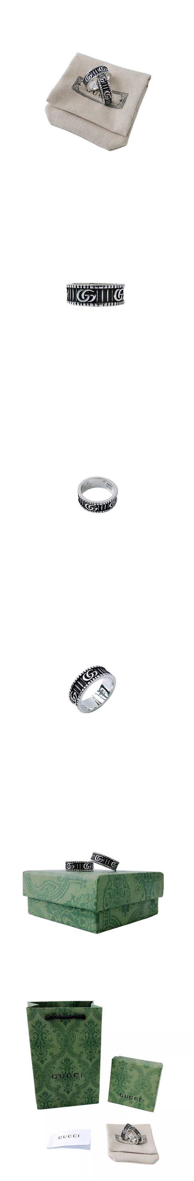 Gucci GG Logo Black With Stripes Vintage Ring グッチ GG ロゴ ブラック ストライプ ヴィンテージ リング
