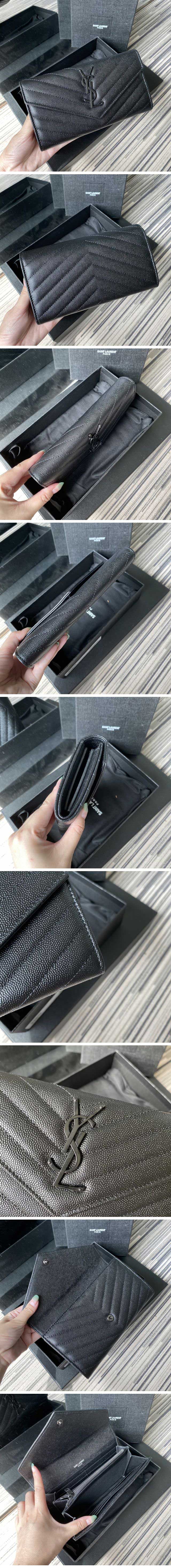 Saint Laurent Monogram Long Wallet サンローラン モノグラム ロング ウォレット ブラック&ブラック