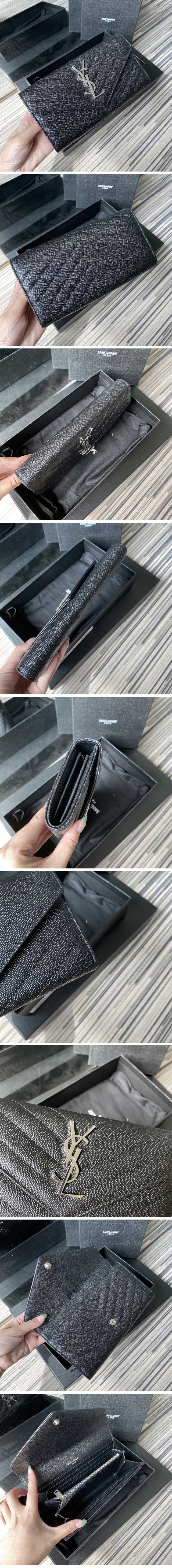 Saint Laurent Monogram Long Wallet サンローラン モノグラム ロング ウォレット ブラック&シルバー