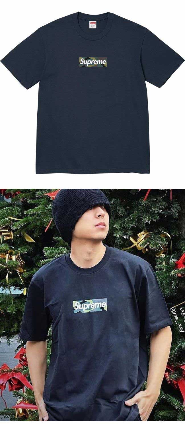 Supreme 23FW Camouflage Box Logo T-shirt シュプリーム 23FW カモフラージュ ボックス ロゴ Tシャツ ネイビー