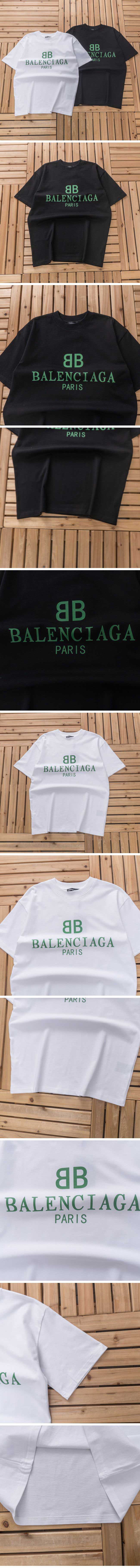 Balenciaga Green Paris Print Logo Tee バレンシアガ グリーン パリス プリント ロゴ Tシャツ