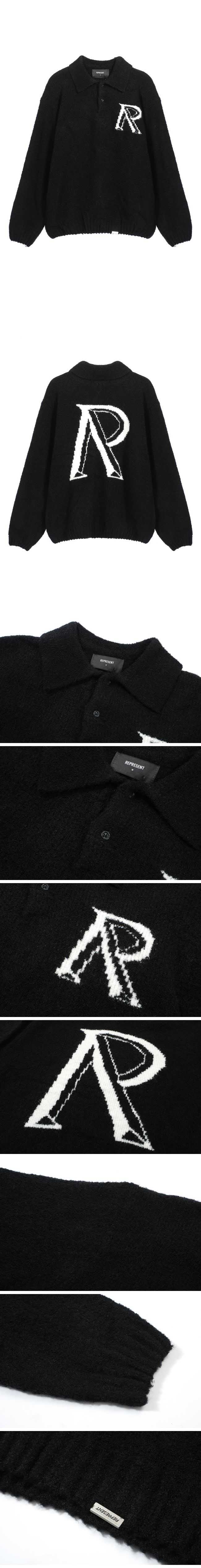 Represent R Logo Sweater リプレゼント R ロゴ セーター ブラック