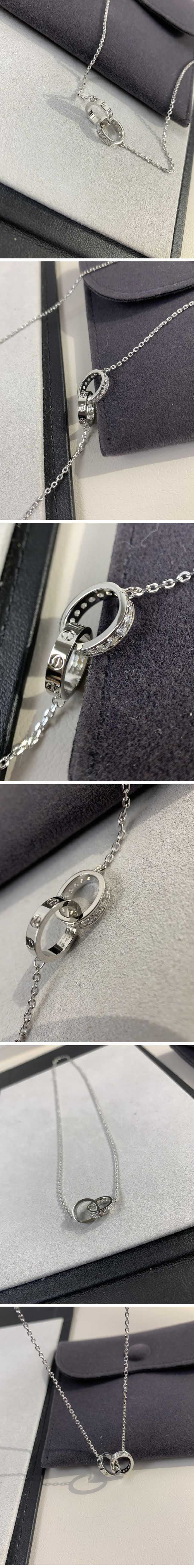 Cartier Double Love Ring Necklace カルティエ ダブル ラブ リング ネックレス