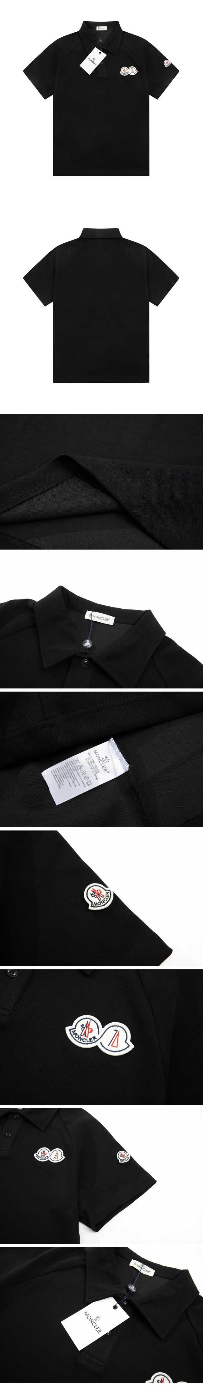 Moncler Double Badge Polo Shirt Black モンクレール ダブル バッジ ワッペン ポロシャツ ブラック
