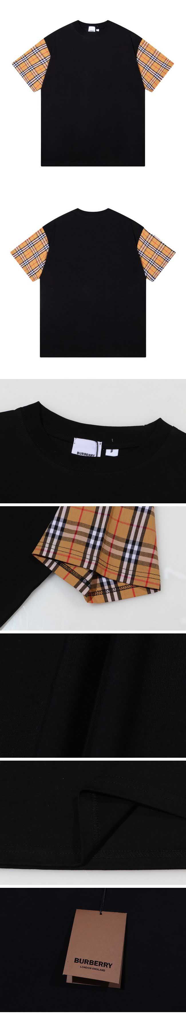 Burberry Shoulder Check Black Tee バーバリー ショルダー チェック ブラック Tシャツ