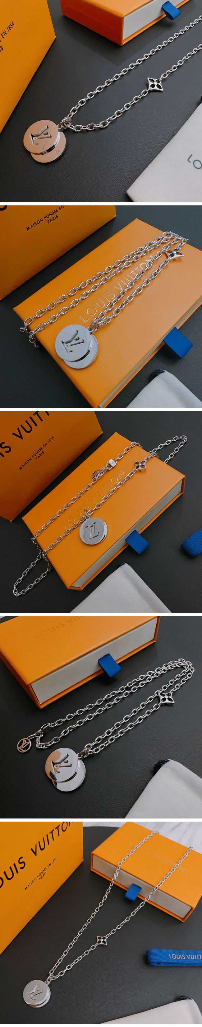 Louis Vuitton LV Double Coin Charm Necklace ルイヴィトン LV ダブル コイン チャーム ネックレス