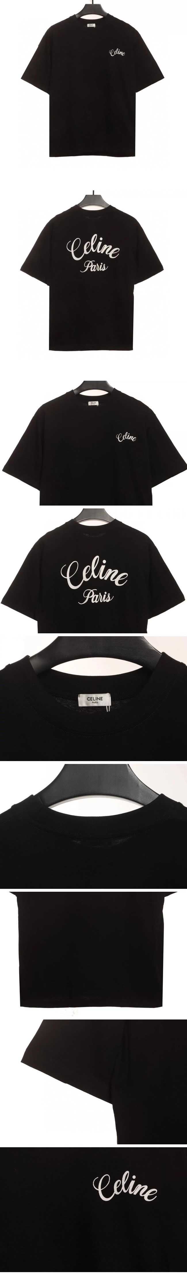 Celine Calligraphy Logo Tee Black セリーヌ カリグラフィ ロゴ Tシャツ ブラック