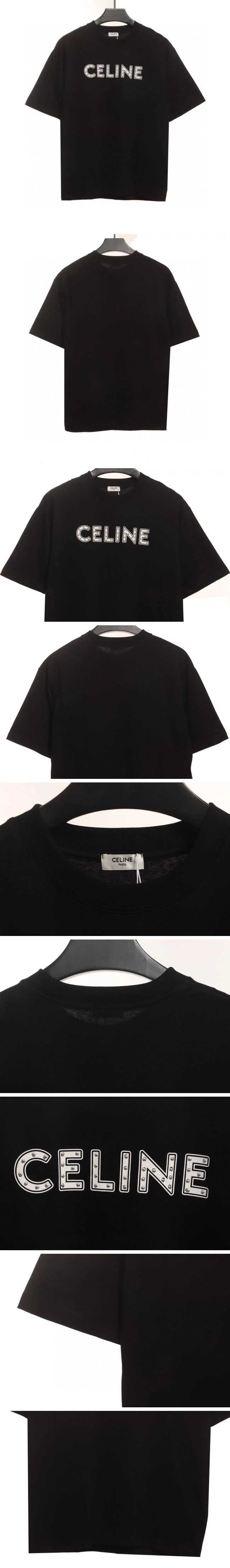 Celine Studded Logo Tee Black セリーヌ スタッズロゴ Tシャツ ブラック