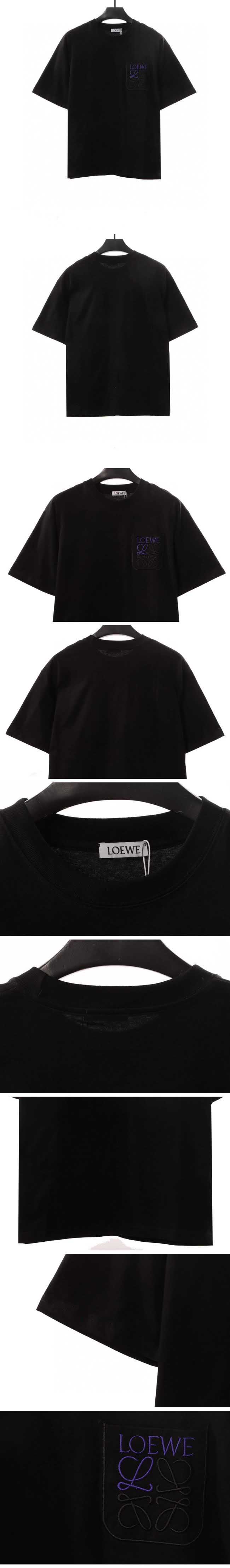 Loewe Embroidery Logo Pocket Tee Black ロエベ 刺繍ロゴ ポケット Tシャツ ブラック