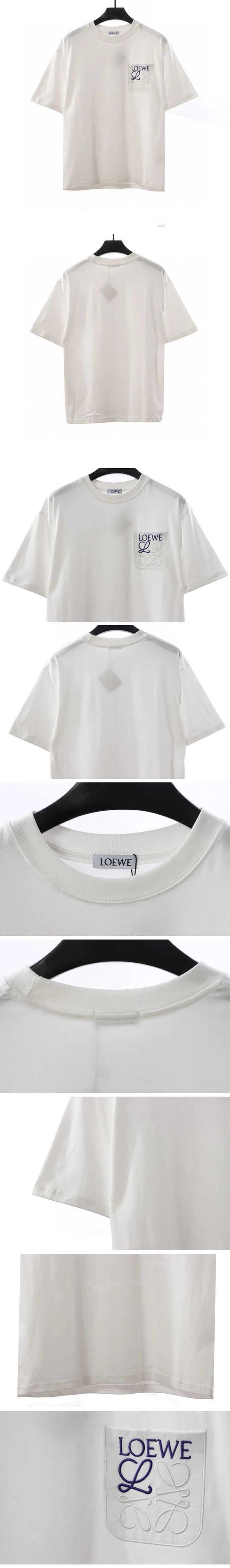 Loewe Embroidery Logo Pocket Tee White ロエベ 刺繍ロゴ ポケット Tシャツ ホワイト