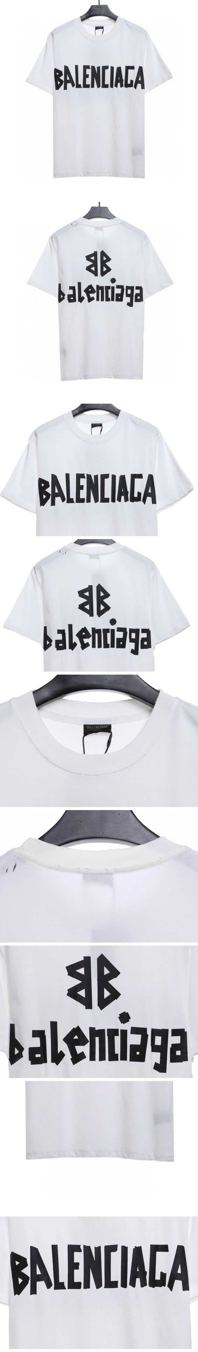 Balenciaga Tape Logo Tee White/Black バレンシアガ テープ ロゴ Tシャツ ホワイト/ブラック