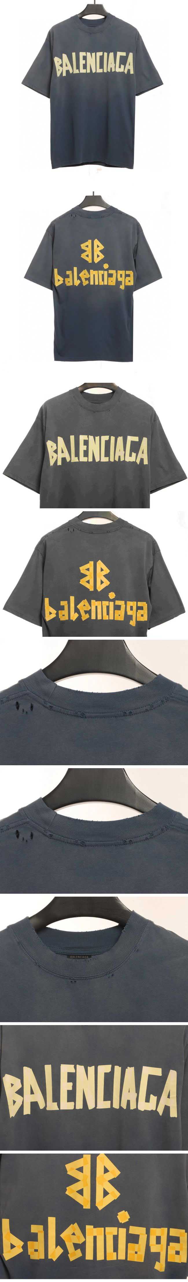 Balenciaga Tape Logo Tee Grey バレンシアガ テープ ロゴ Tシャツ グレー