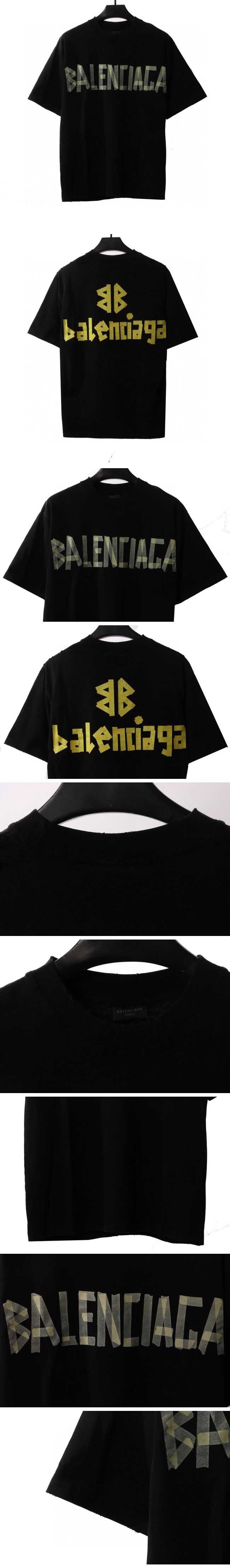 Balenciaga Tape Logo Tee Black バレンシアガ テープ ロゴ Tシャツ ブラック