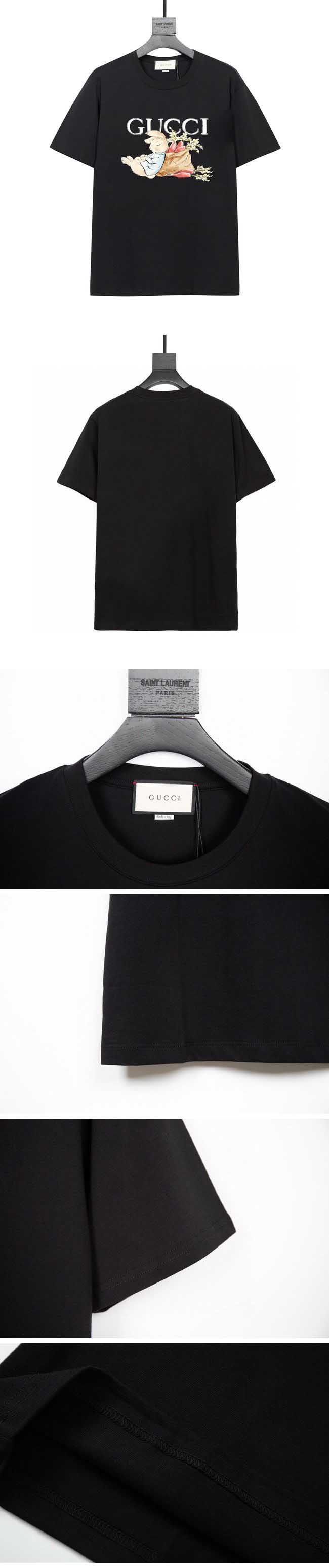 Gucci Rabbit Print Logo Tee グッチ ラビット プリント ロゴ Tシャツ ブラック