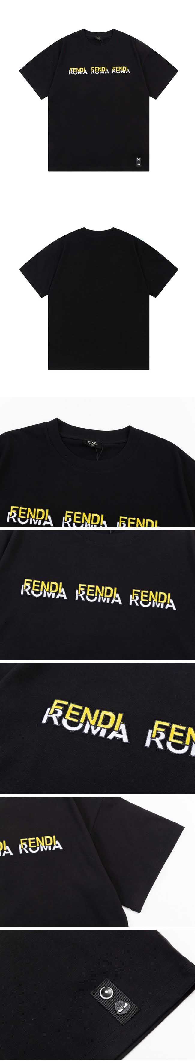 Fendi Chest Roma Design Tee フェンディ チェスト ローマ デザイン Tシャツ ブラック