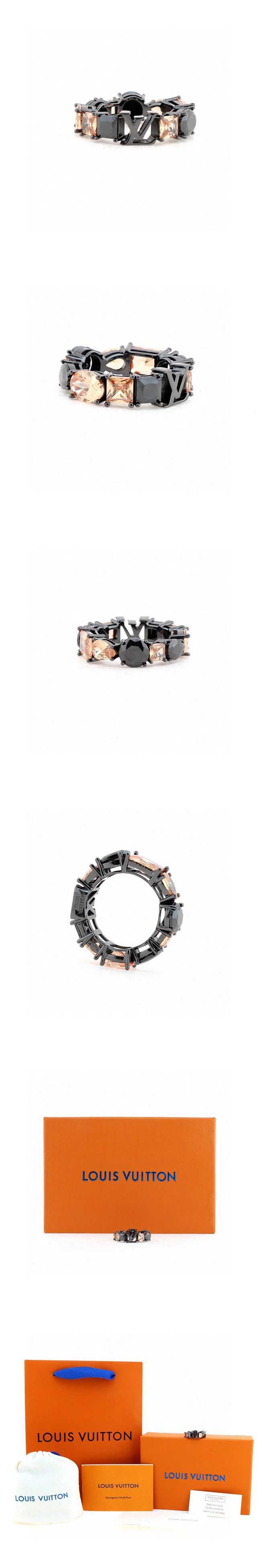 Louis Vuitton Black LV Stone Ring ルイヴィトン ブラック LV ストーン リング