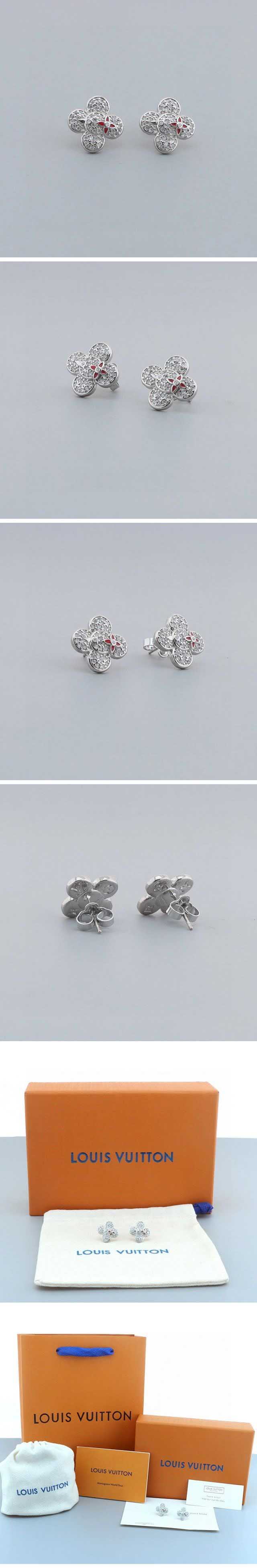 Louis Vuitton Stone Flower Silver Pierce ルイヴィトン ストーン フラワー シルバー ピアス