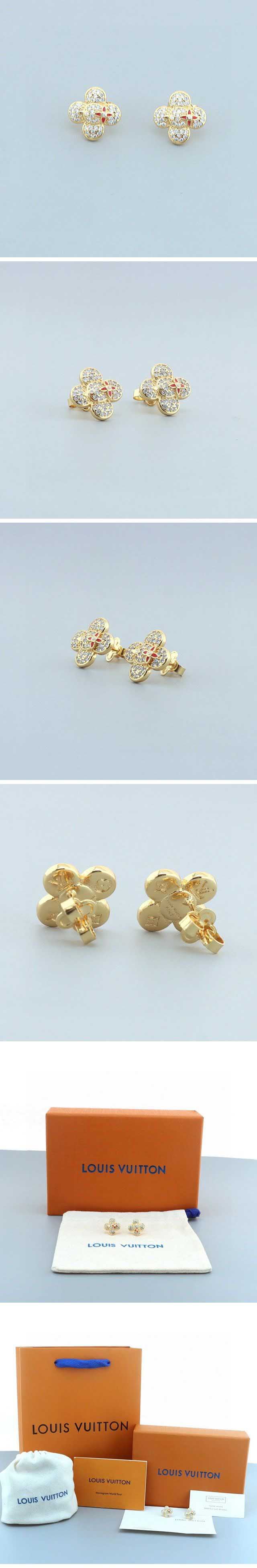 Louis Vuitton Stone Flower Gold Pierce ルイヴィトン ストーン フラワー ゴールド ピアス