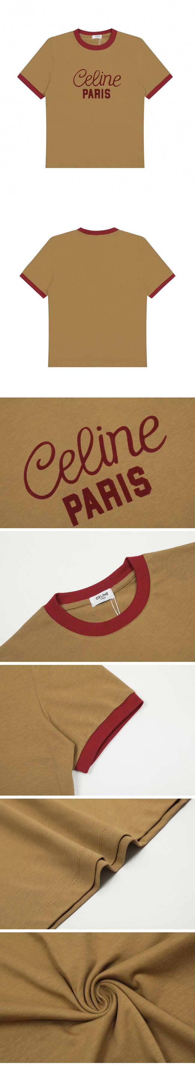 Celine Paris women’s Design Tee セリーヌ パリス デザイン Tシャツ ブラウン レディース