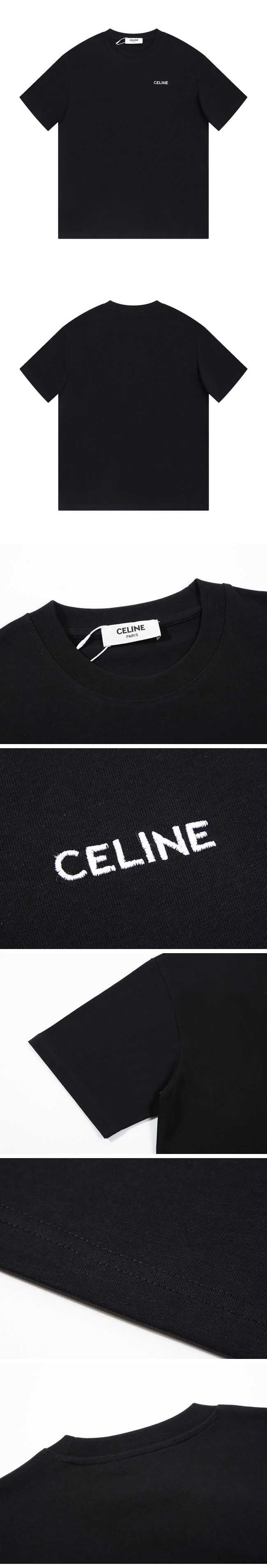 Celine Chest Logo Design Tee セリーヌ チェスト ロゴ デザイン Tシャツ ブラック