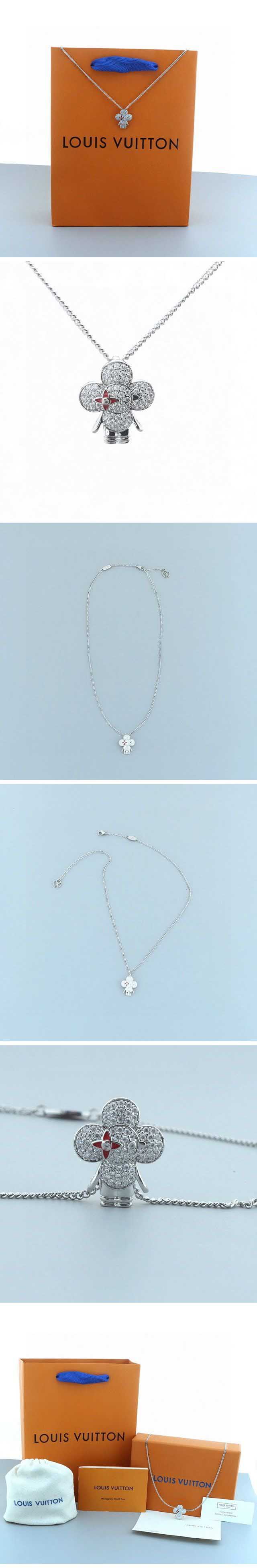 Louis Vuitton Mascot Silver Stone Necklace ルイヴィトン マスコット シルバー ストーン ネックレス