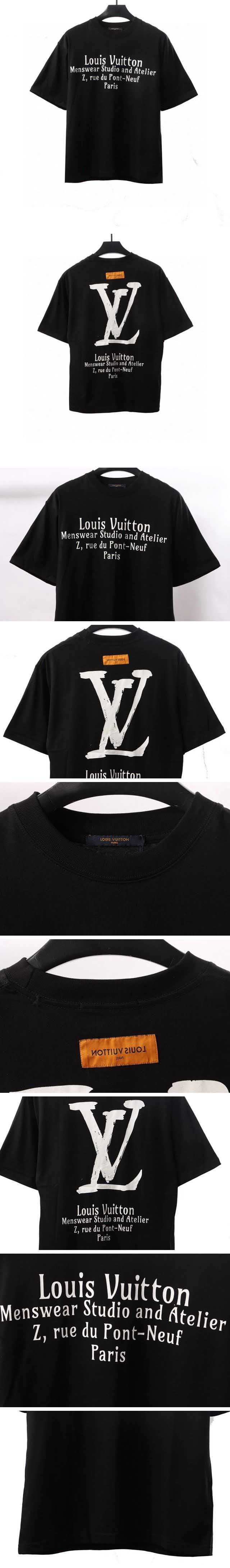 Louis Vuitton LV Slogan Print Tee ルイヴィトン LV スローガン プリントTシャツ ブラック