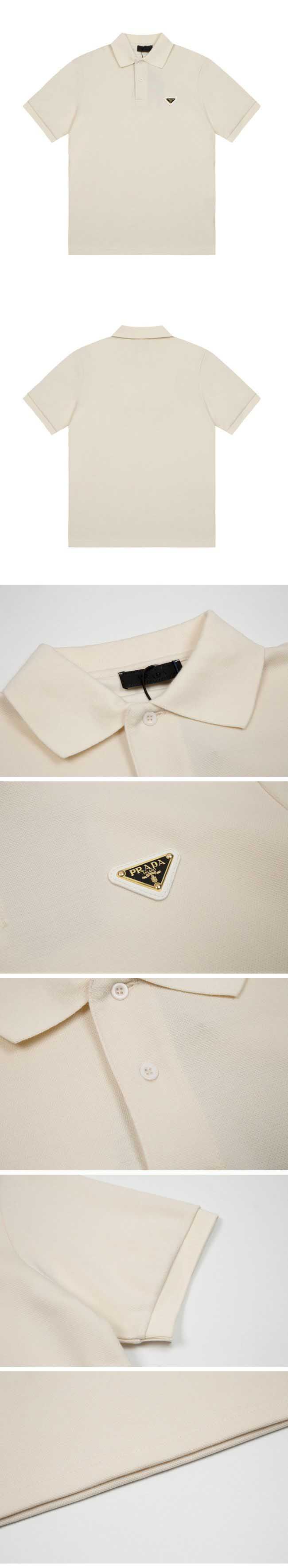 Prada Gold Triangle Logo polo Shirt プラダ ゴールド トライアングル ロゴ ポロシャツ