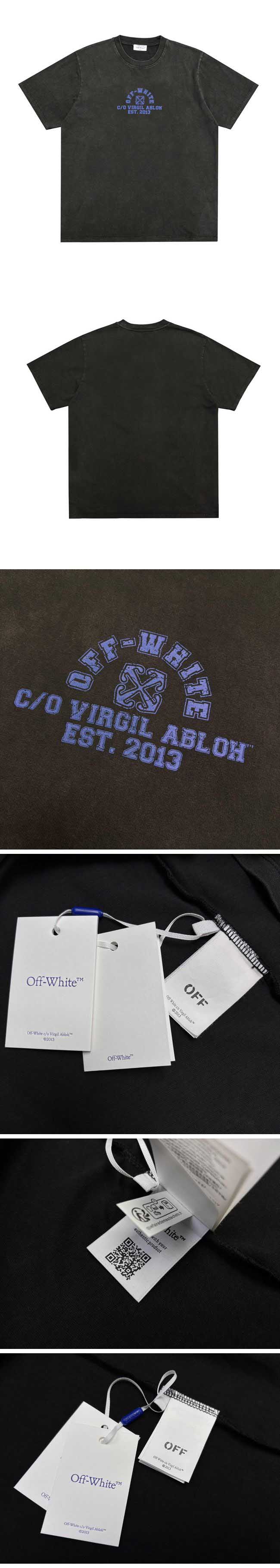 Off-White Virgil Abloh Washed college Logo Tee オフホワイト ヴァージルアブロー ウォッシュド カレッジロゴ Tシャツ