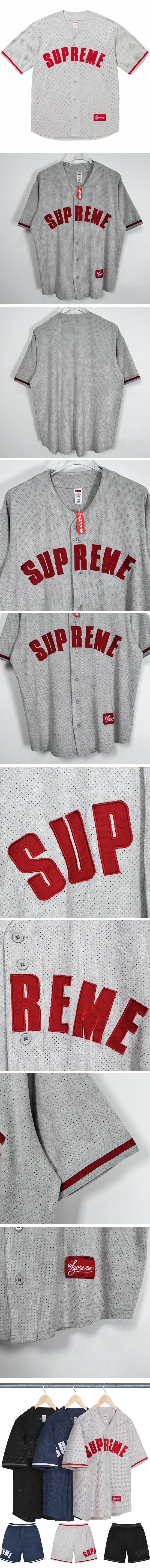 Supreme 24SS Ultrasuede Mesh Baseball Jersey Shirt シュプリーム 24SS ウルトラスエード メッシュ ベースボール ジャージ シャツ グレー