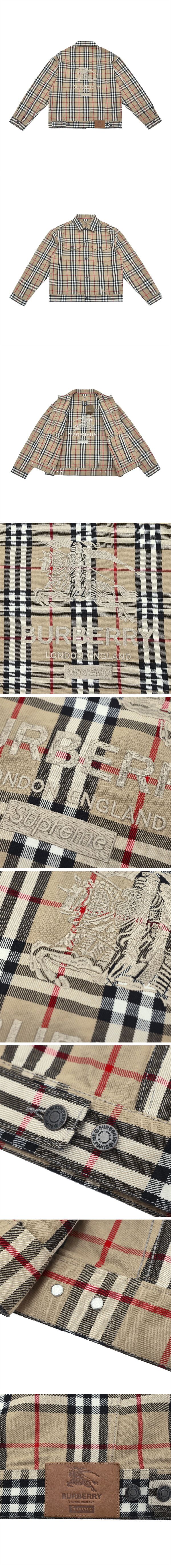 Supreme Burberry Denim Trucker Jacket BB Check シュプリーム バーバリー デニム トラッカージャケット バーバリーチェック