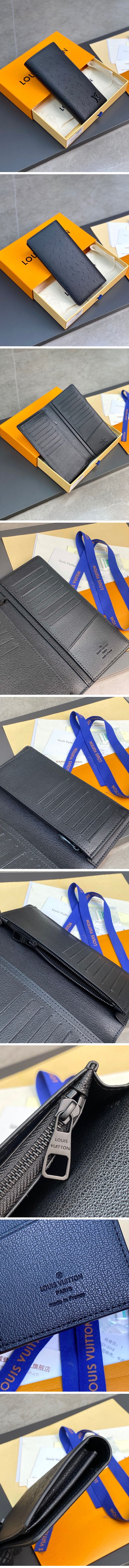 Louis Vuitton ostrich braza wallet ルイヴィトン オーストリッチ ブラザ ウォレット ブラック 長財布